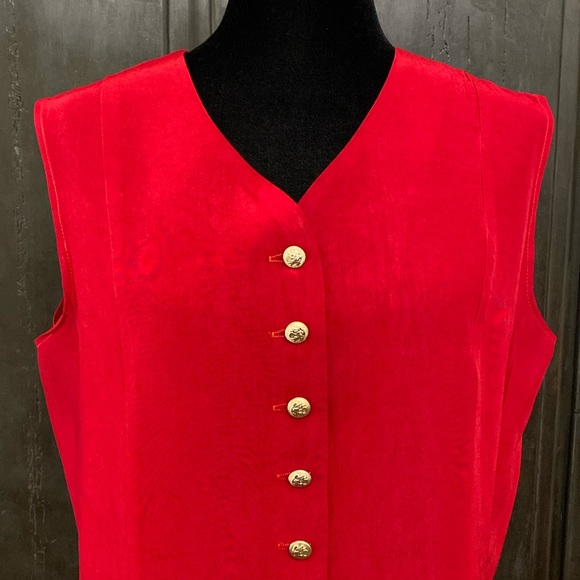 Christie of CA rayon red sleeveless blouse or Vest - Size 14 - Picture 4 of 10